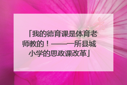 我的德育课是体育老师教的！——一所县城小学的思政课改革