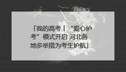 我的高考丨“爱心护考”模式开启 河北各地多举措为考生护航