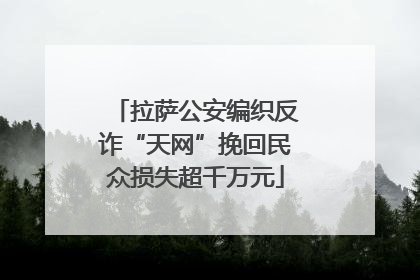 拉萨公安编织反诈“天网”挽回民众损失超千万元