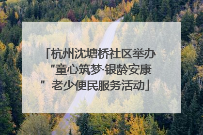 杭州沈塘桥社区举办“童心筑梦·银龄安康”老少便民服务活动