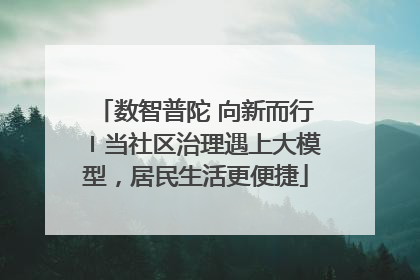 数智普陀 向新而行〡当社区治理遇上大模型，居民生活更便捷