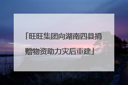 旺旺集团向湖南四县捐赠物资助力灾后重建