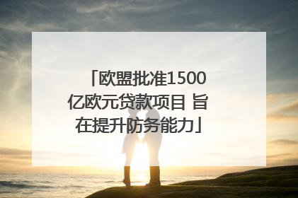 欧盟批准1500亿欧元贷款项目 旨在提升防务能力