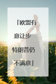 欧盟有意让步 特朗普仍不满意