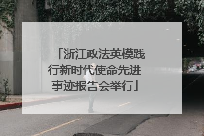 浙江政法英模践行新时代使命先进事迹报告会举行
