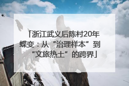 浙江武义后陈村20年蝶变：从“治理样本”到“文旅热土”的跨界