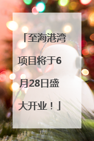 至海港湾项目将于6月28日盛大开业！
