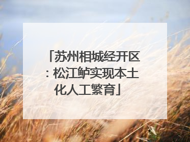 苏州相城经开区：松江鲈实现本土化人工繁育