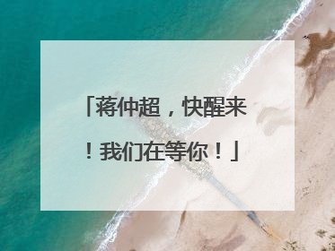 蒋仲超，快醒来！我们在等你！