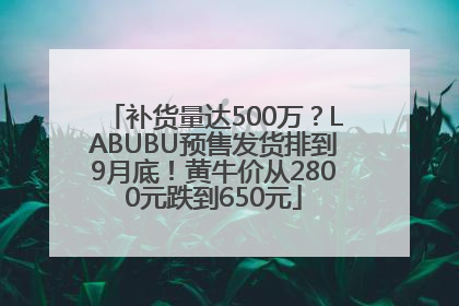补货量达500万？LABUBU预售发货排到9月底！黄牛价从2800元跌到650元