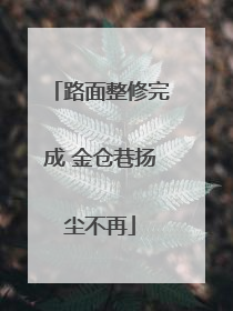 路面整修完成 金仓巷扬尘不再