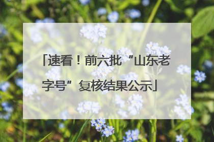 速看！前六批“山东老字号”复核结果公示