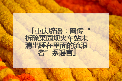 重庆辟谣：网传“拆除菜园坝火车站未清出睡在里面的流浪者”系谣言