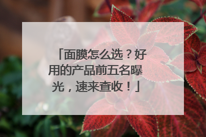 面膜怎么选？好用的产品前五名曝光，速来查收！