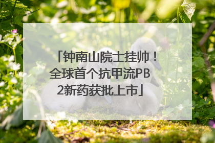 钟南山院士挂帅！全球首个抗甲流PB2新药获批上市