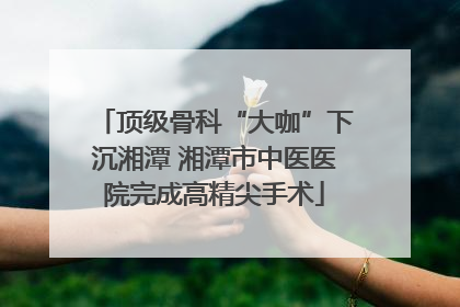 顶级骨科“大咖”下沉湘潭 湘潭市中医医院完成高精尖手术
