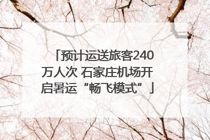 预计运送旅客240万人次 石家庄机场开启暑运“畅飞模式”