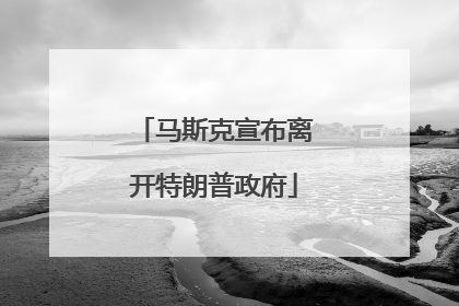 马斯克宣布离开特朗普政府