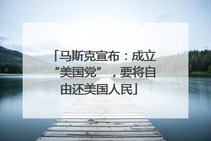 马斯克宣布：成立“美国党”，要将自由还美国人民