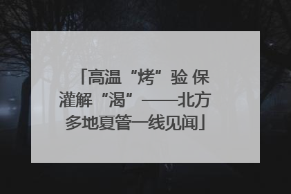 高温“烤”验 保灌解“渴”——北方多地夏管一线见闻