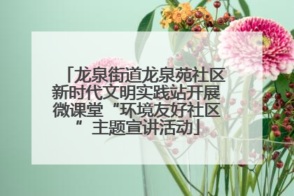 龙泉街道龙泉苑社区新时代文明实践站开展微课堂“环境友好社区”主题宣讲活动