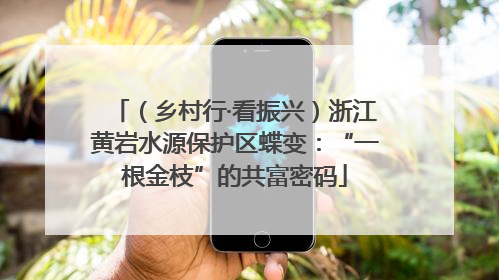 （乡村行·看振兴）浙江黄岩水源保护区蝶变：“一根金枝”的共富密码