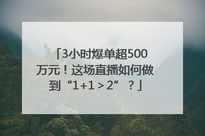 3小时爆单超500万元！这场直播如何做到“1+1＞2”？