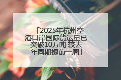 2025年杭州空港口岸国际货运量已突破10万吨 较去年同期提前一周