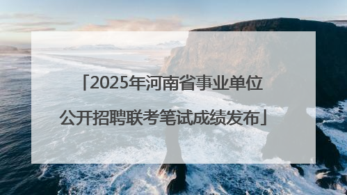 2025年河南省事业单位公开招聘联考笔试成绩发布