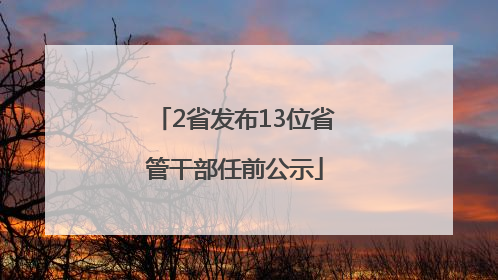2省发布13位省管干部任前公示