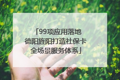 99项应用落地 德阳旌阳打造社保卡全场景服务体系