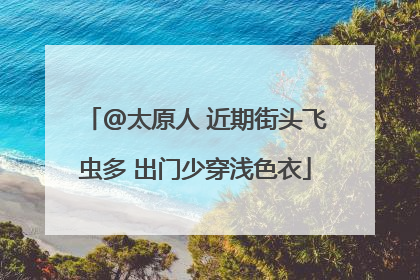 @太原人 近期街头飞虫多 出门少穿浅色衣